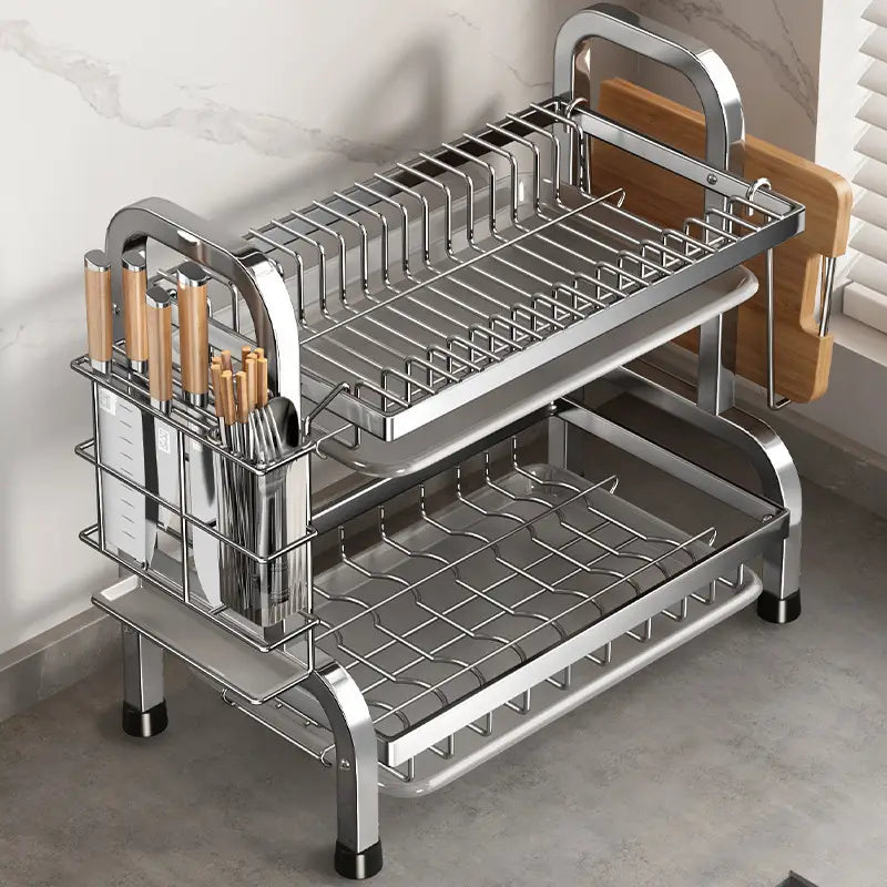 Adeus Bagunça: Escorredor Modular em Inox com Suportes Inteligentes