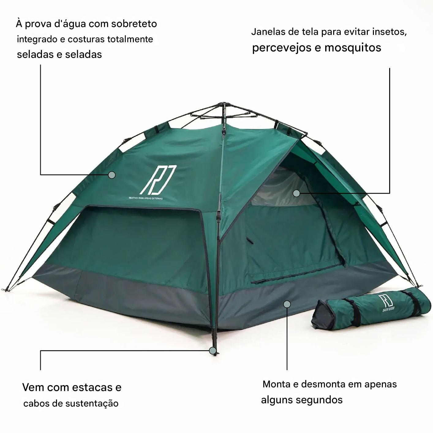 Barraca de Acampamento instantânea - 3 Segundos