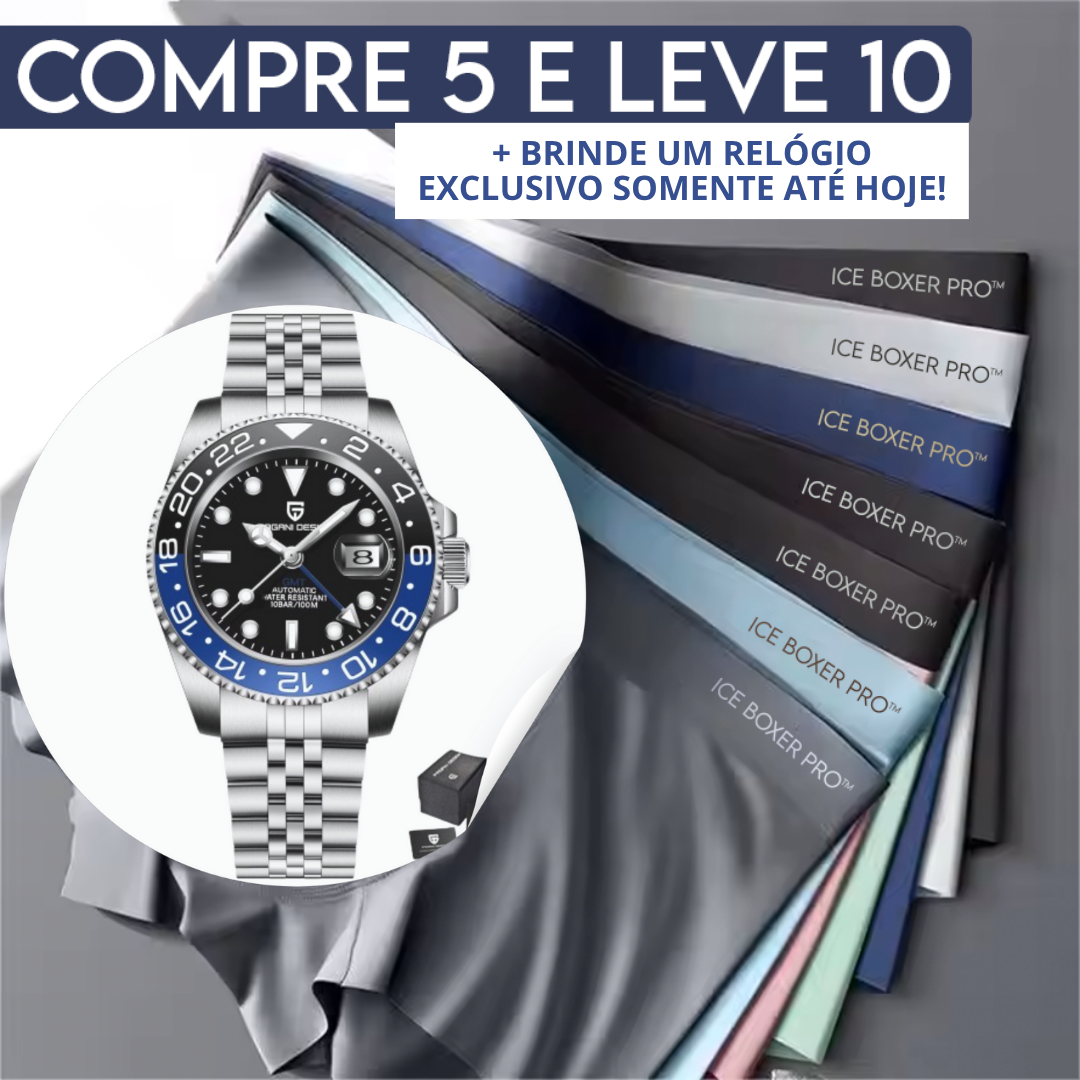 Cueca de Seda Térmica - Se Adapta ao Corpo [COMPRE 5, LEVE 10 + BRINDE UM RELÓGIO]