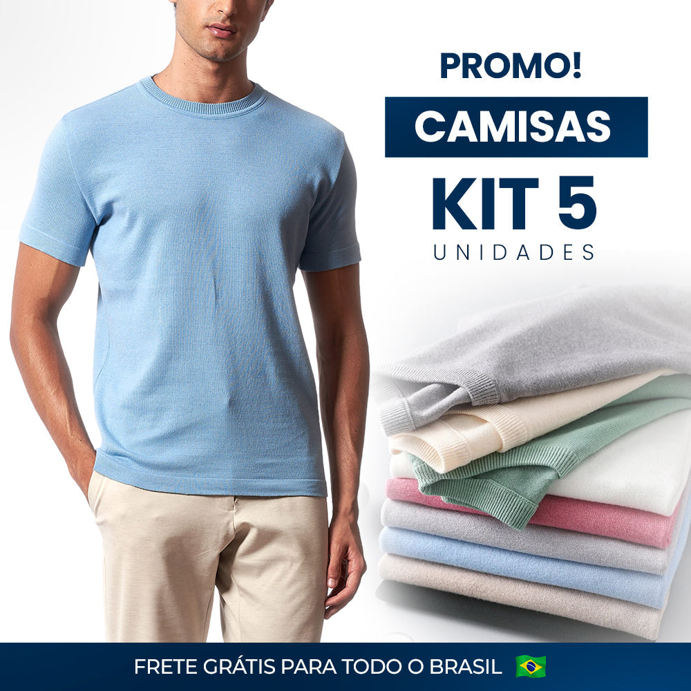 (COMPRE 3 LEVE 5) - Camisas Minimal em Algodão Egípcio.