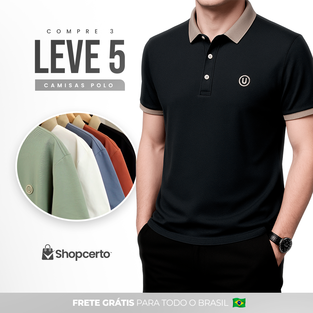 Camisas Urban Polo em Tecido Premium [COMPRE 3 & LEVE 5].